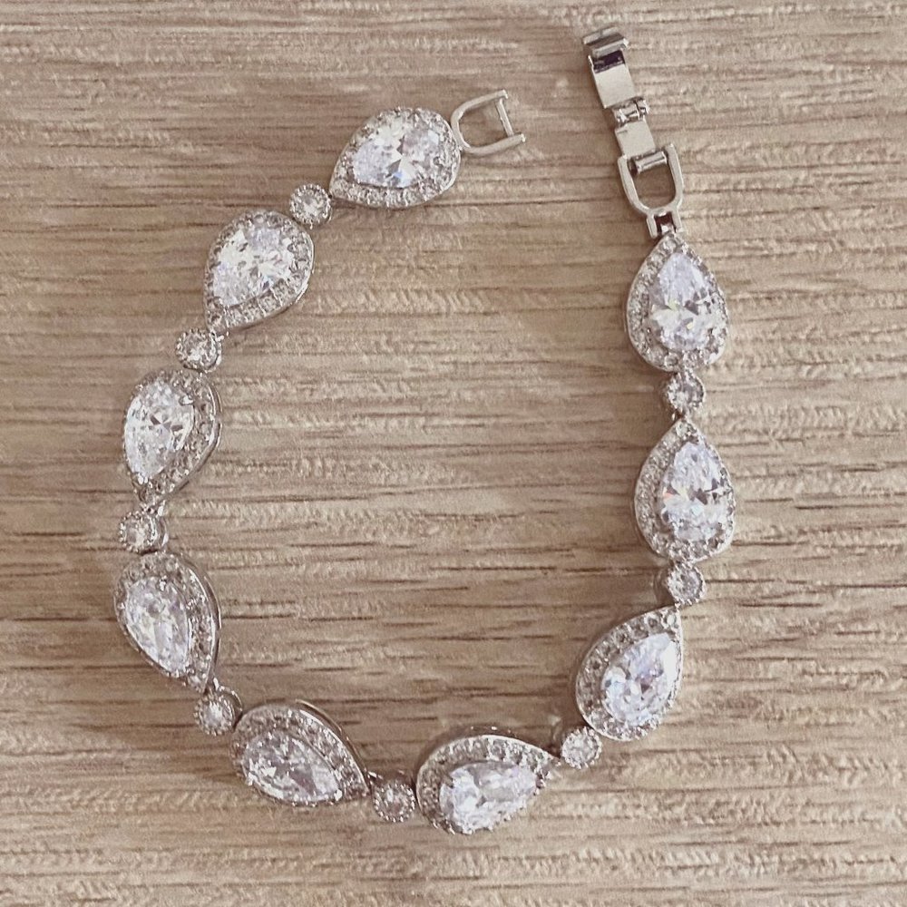 Classic Crystal Drop Earrings and Bracelet